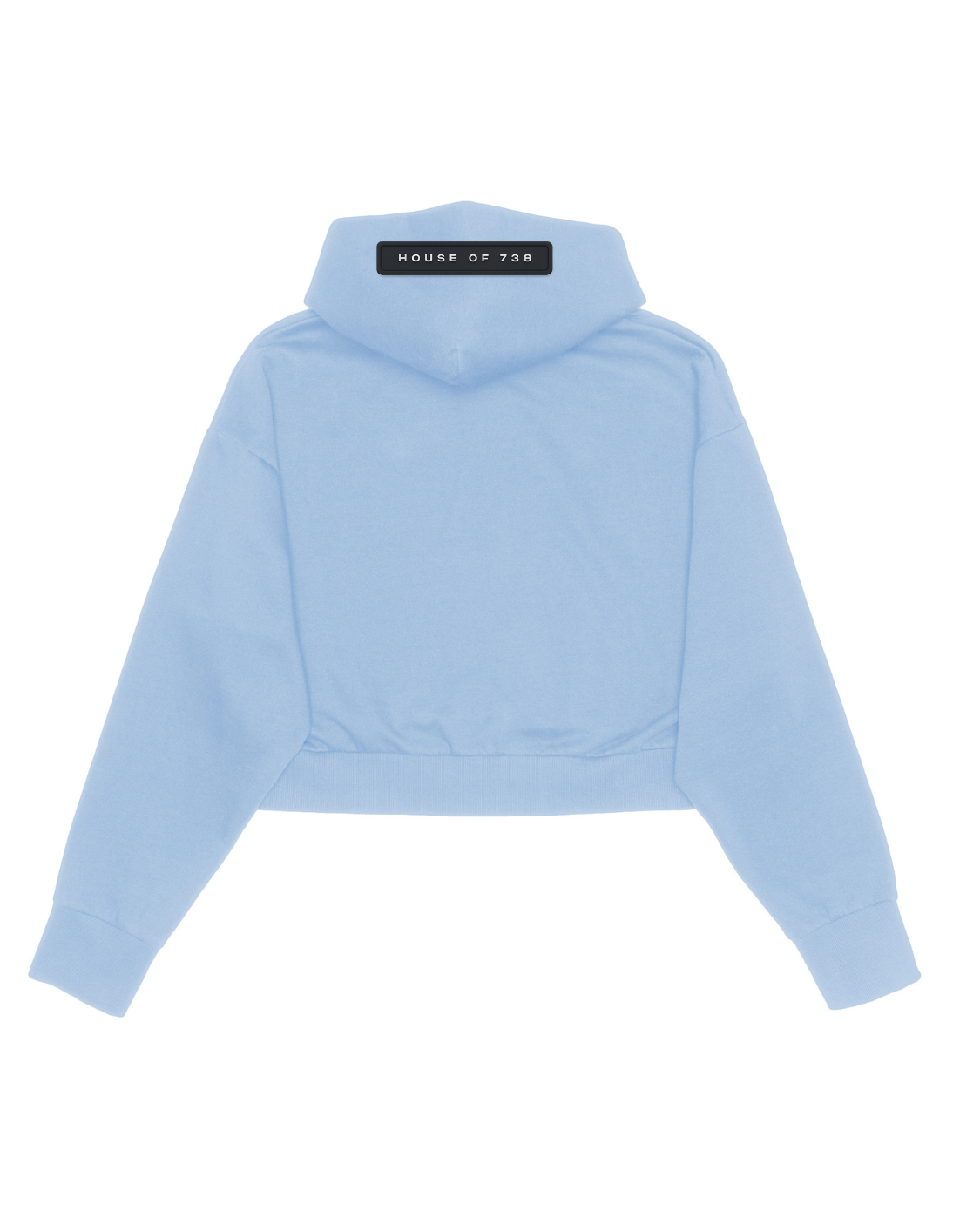 738 URBAN ESSENTIAL LIGHT BLUE DROPPED CROP HOODIE