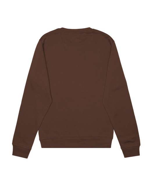 BROWN MIDWEIGHT CVRD - COVERED WHITE EMBROIDERED CREW SWEATSHIRT