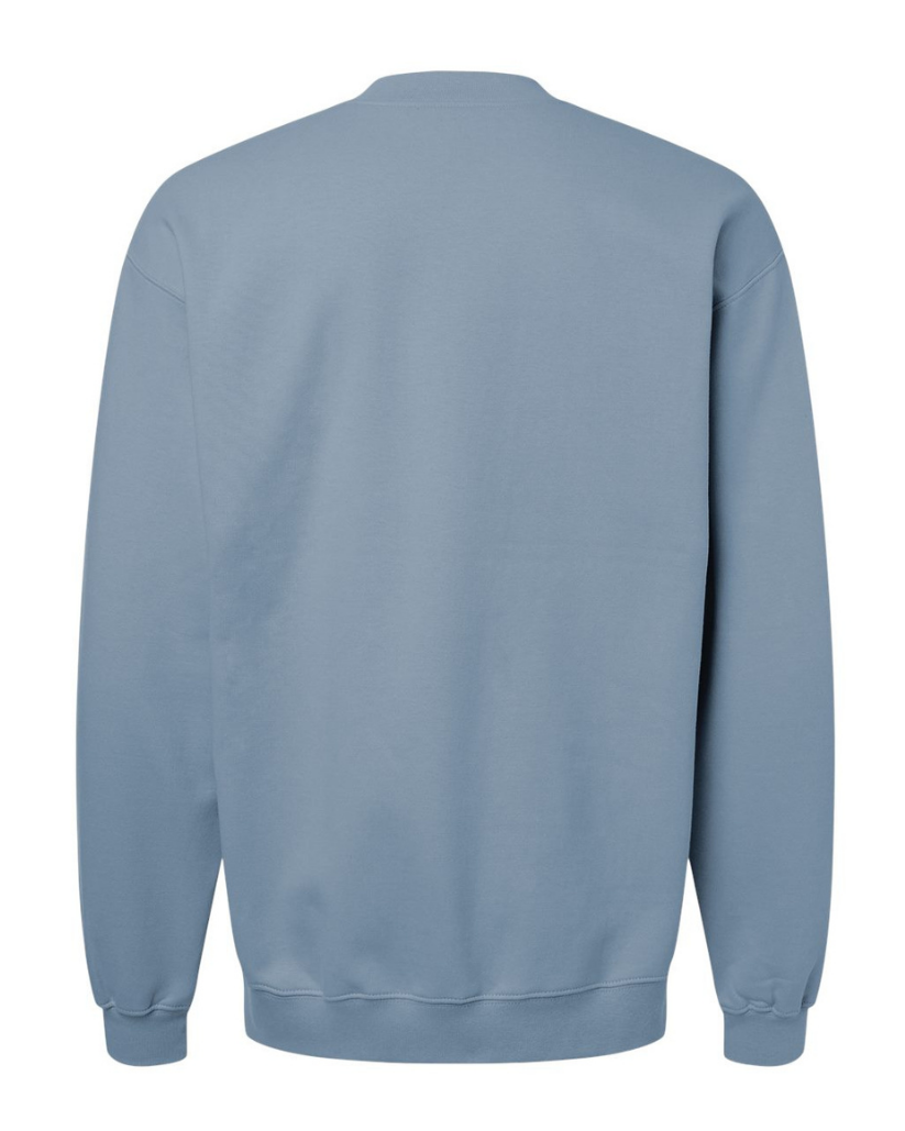Steel Blue HALF ZIPPED SWEATER WITH WHITE PRINT