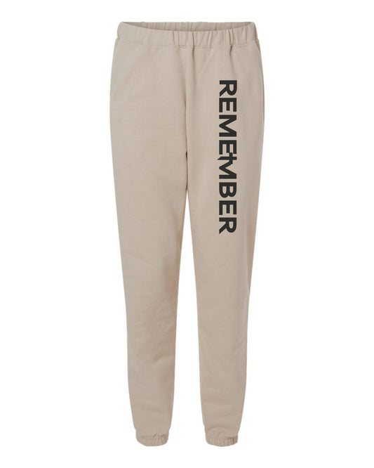 REMEMBER Classic Half Zip Premium Sweatshirts with Matching Sweatpants - Sand