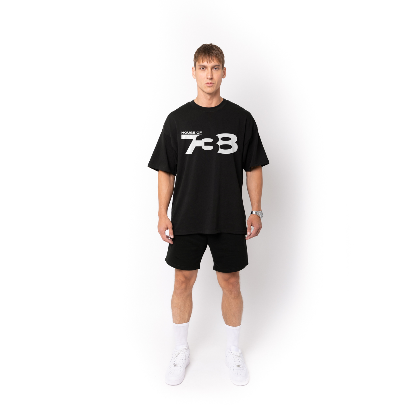 SUPER HEAVY OVERSIZED BLACK TEE - 738 Collection