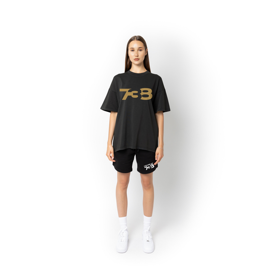 Lifestyle Super Heavyweight Oversized Premium Tee-Acid Black - 738 Women Collection