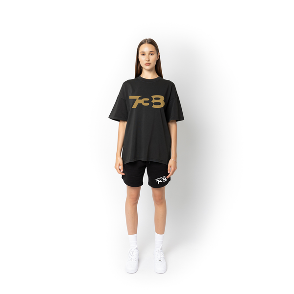 Lifestyle Super Heavyweight Oversized Premium Tee-Acid Black - 738 Women Collection