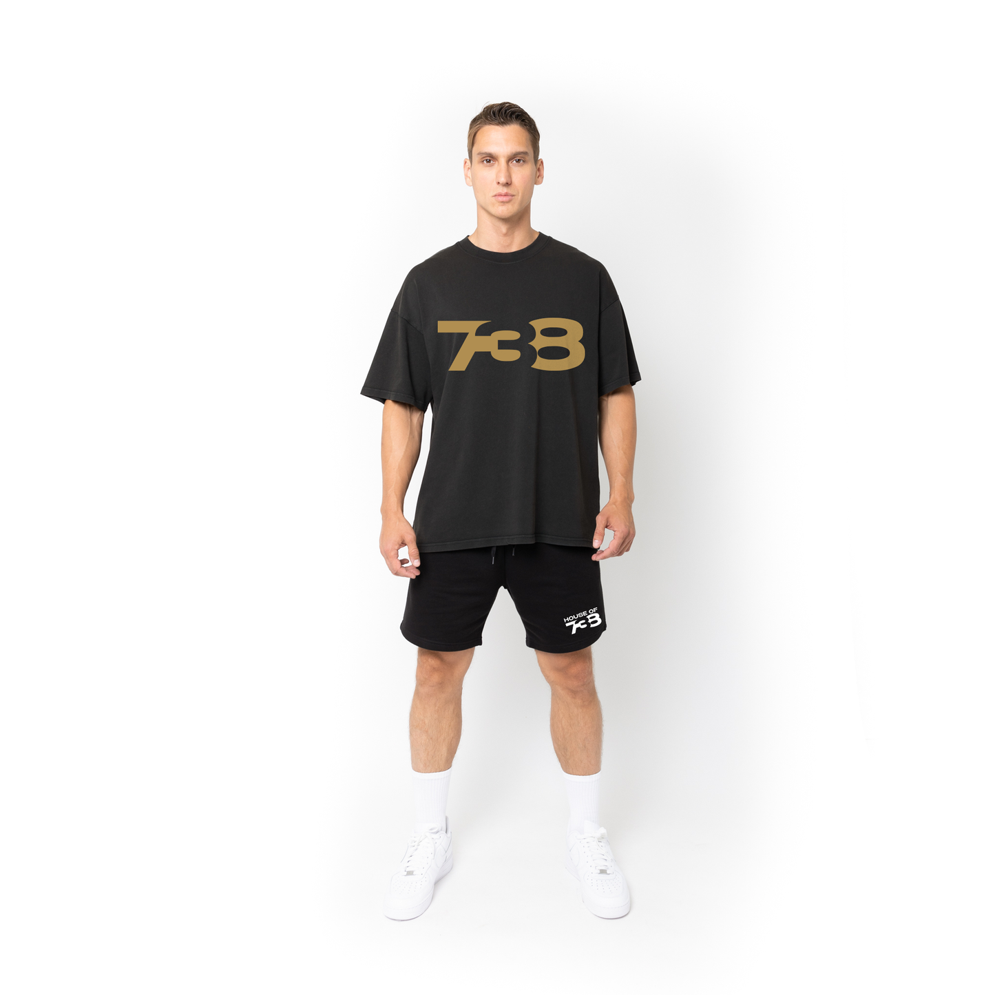 Lifestyle Super Heavyweight Oversized Premium Tee-Acid Black - 738 Men's Collection