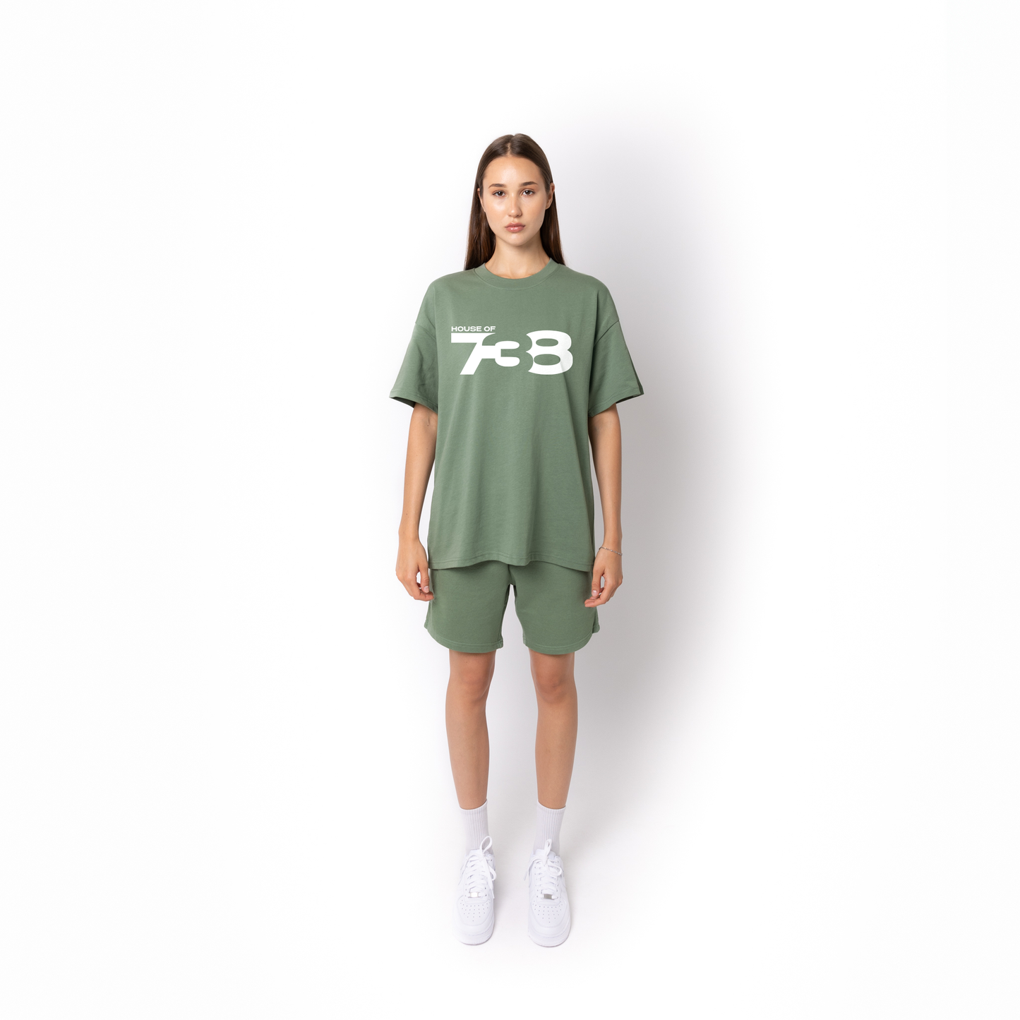 SUPER HEAVY OVERSIZED DUSTY GREEN TEE - 738 Collection