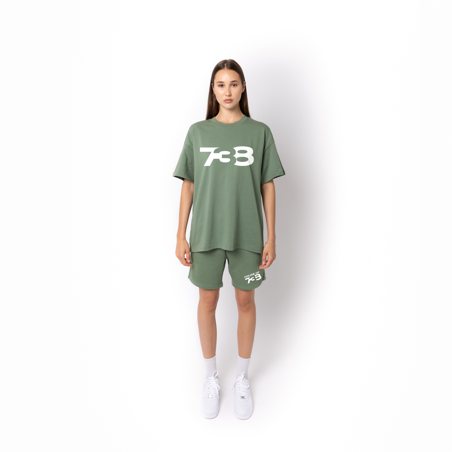 Lifestyle Super Heavyweight Oversized Premium Tee-Dusty Green - 738 Women's Collection