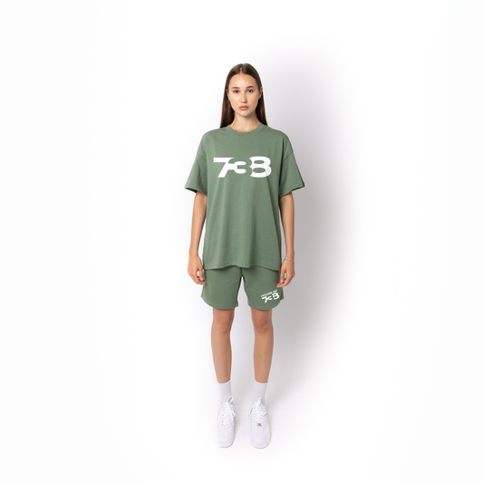 Lifestyle Super Heavyweight Oversized Premium Tee-Dusty Green - 738 Women's Collection
