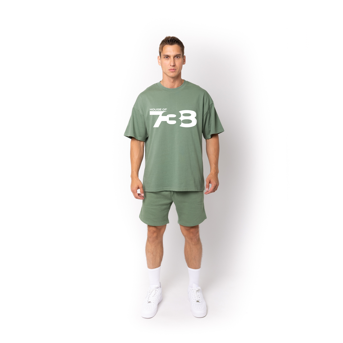 SUPER HEAVY OVERSIZED DUSTY GREEN TEE - 738 Collection
