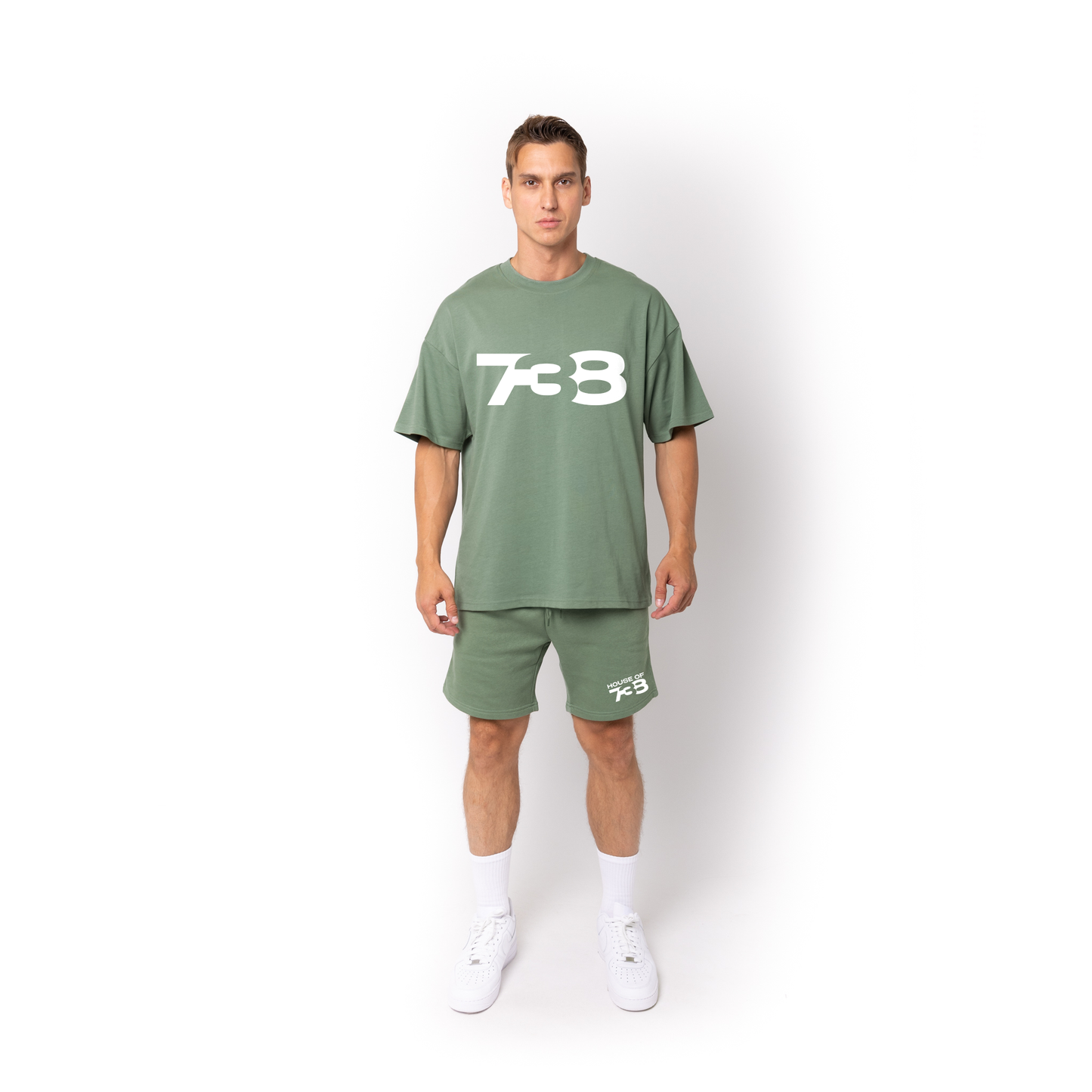 Lifestyle Super Heavyweight Oversized Premium Tee-Dusty Green Men's 738 - Collection