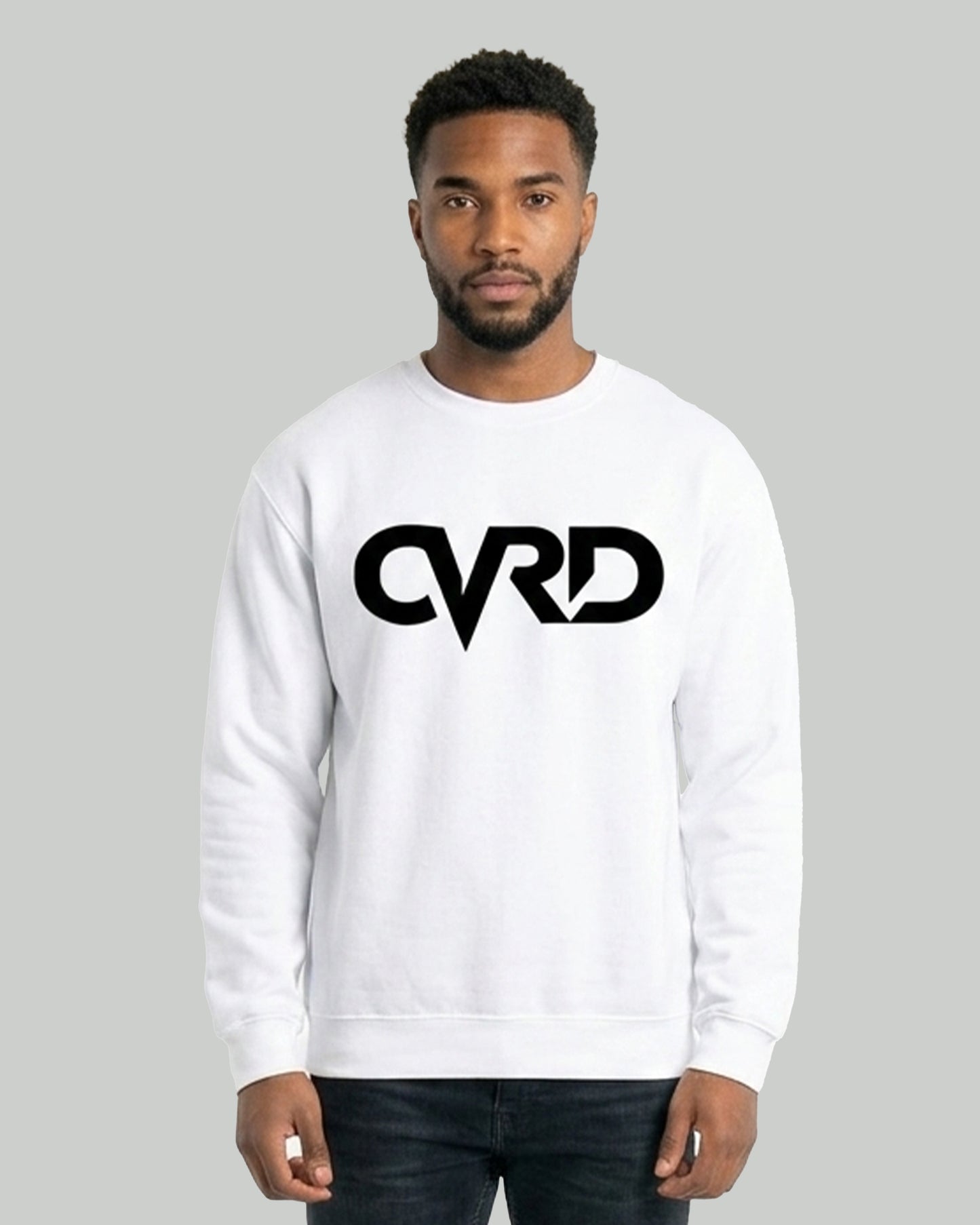 White Sweatshirt with Black Print