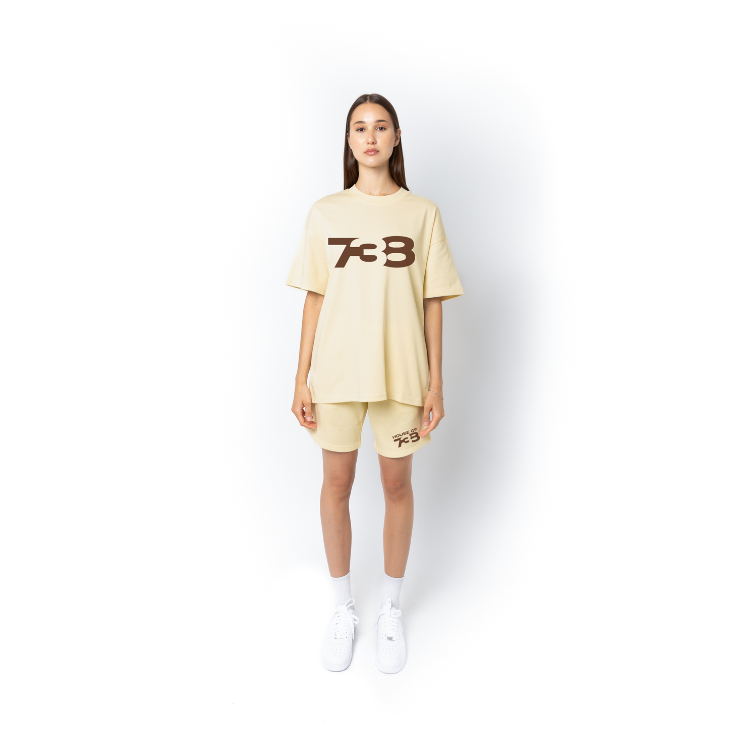 Lifestyle Super Heavyweight Oversized Premium Tee-Ivory - Women 738 Collection