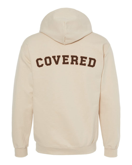 Gildan_SF500_Sand_color_Hoodie_with_Brown_print