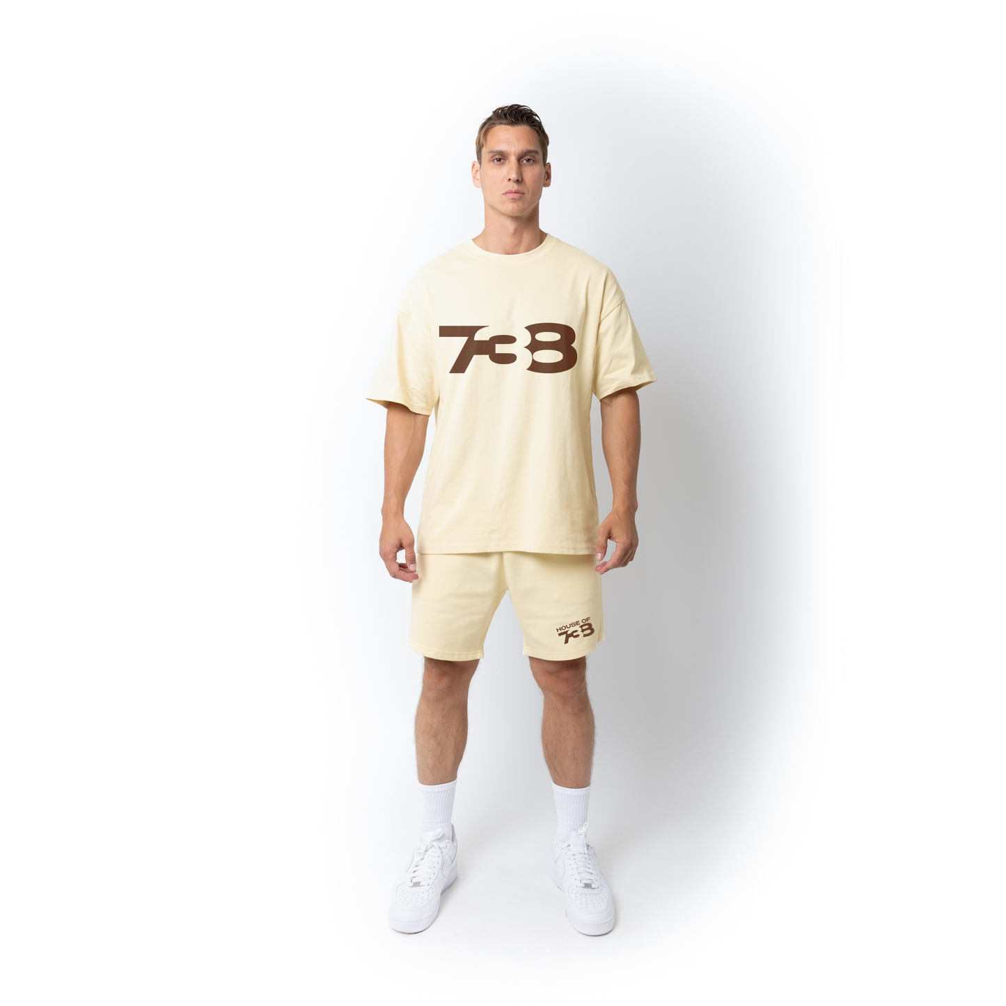 Lifestyle Super Heavyweight Oversized Premium Tee-Ivory - 738 Men Collection