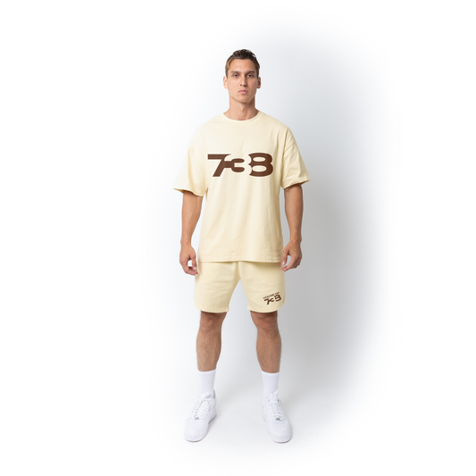 Lifestyle Super Heavyweight Oversized Premium Tee-Ivory - 738 Men Collection