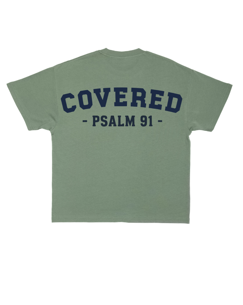 DUSTY GREEN DEEP BLUE PRINT
