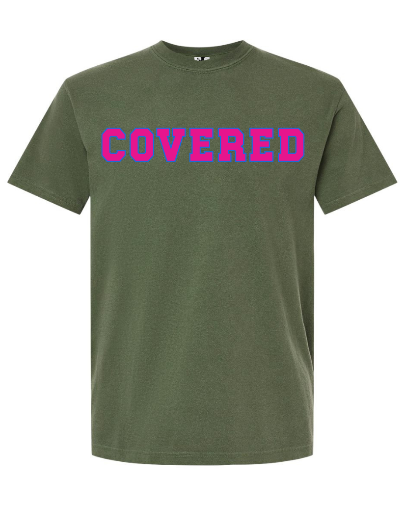 GREEN WITH PINK PRINT