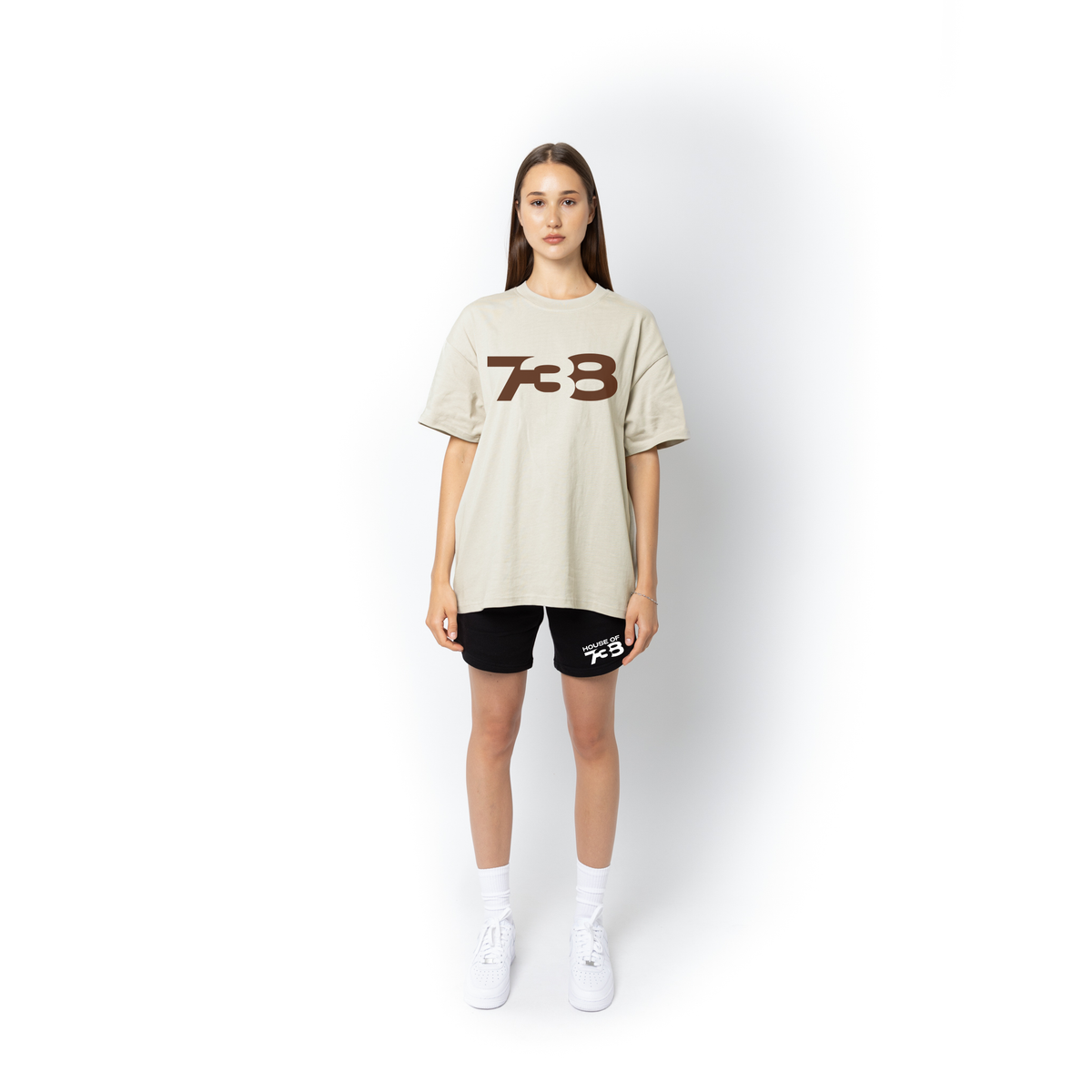 Lifestyle Super Heavyweight Oversized Premium Tee-Oatmeal 738 Women- Collection