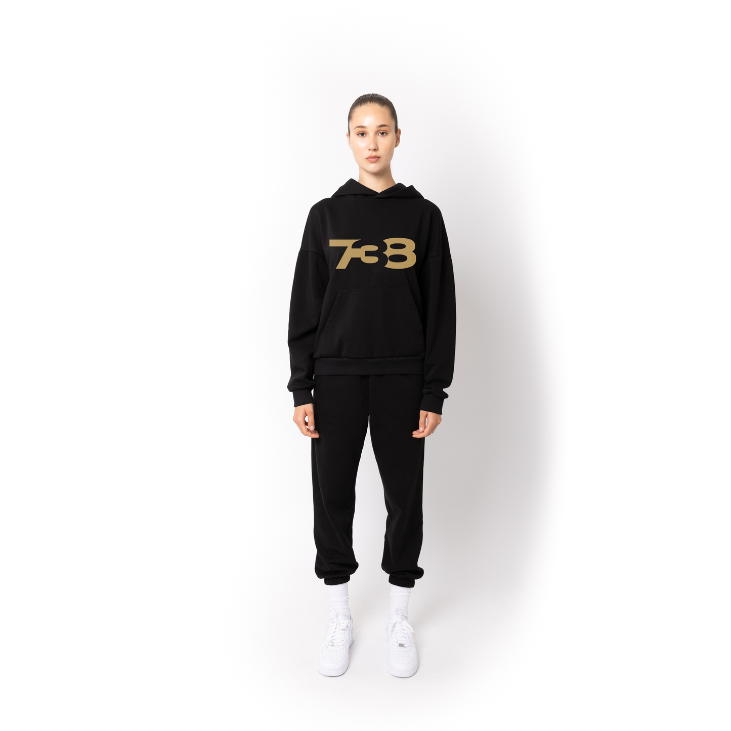 738 URBAN ESSENTIAL DROPPED SHOULDER PREMIUM HOODIE WOMEN GOLD