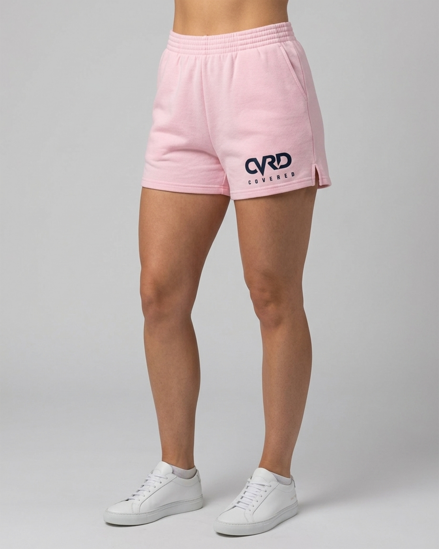 CVRD - COVERED PINK LADIES 3" SWEATSHORT -NAVY EMBROIDERED