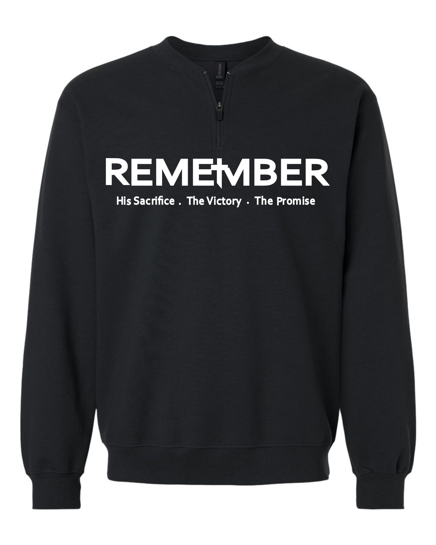 REMEMBER Classic Half Zip Premium Sweatshirts with Matching Sweatpants - Black
