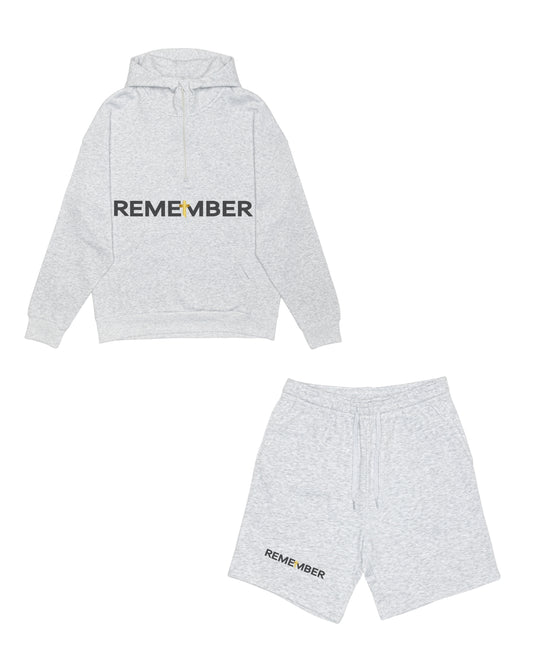 Grey Half zip premium hoodies x shorts