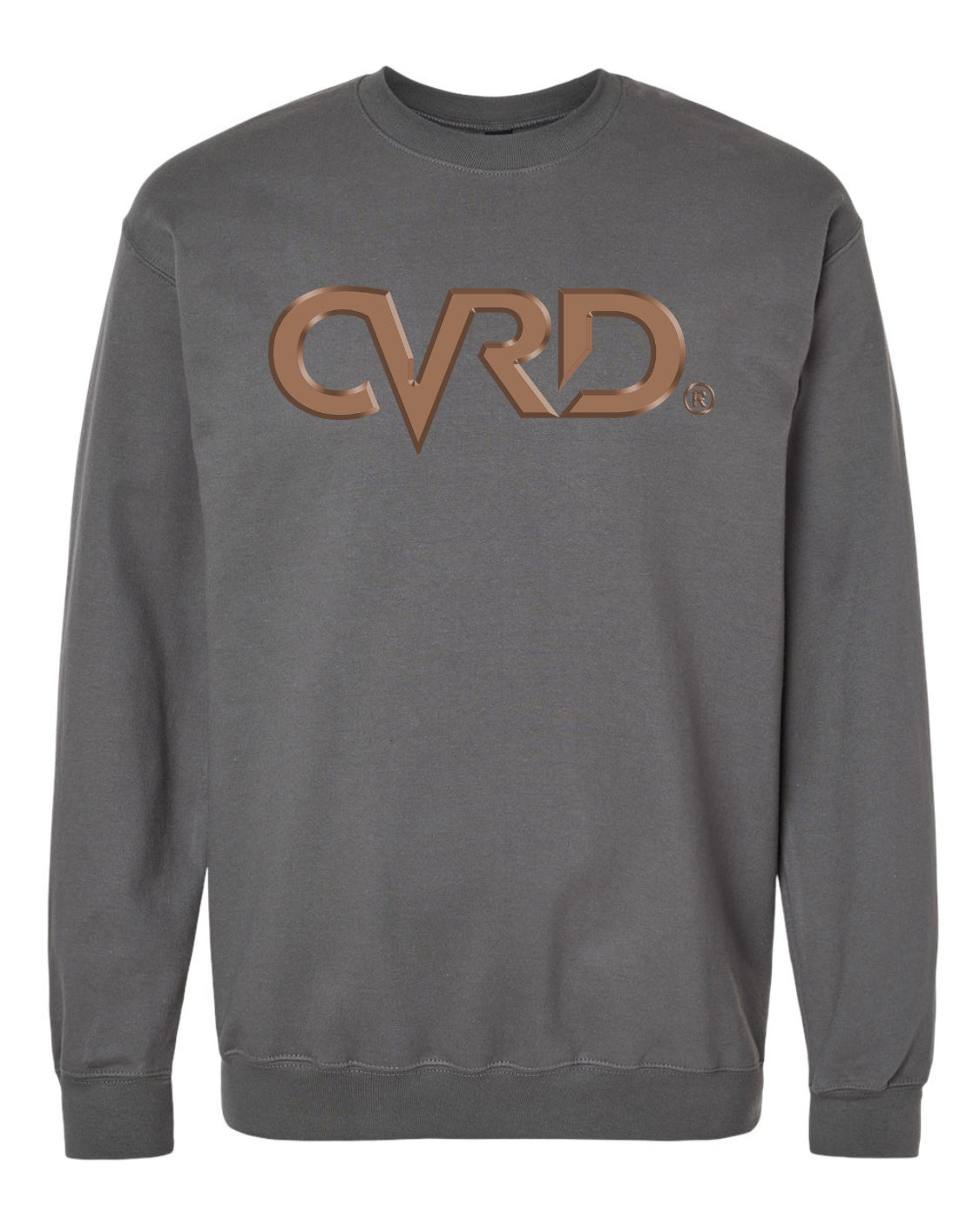 Classic Charcoal Sweatshirt With Brown Print