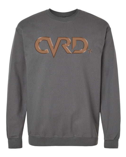 Classic Charcoal Sweatshirt With Brown Print