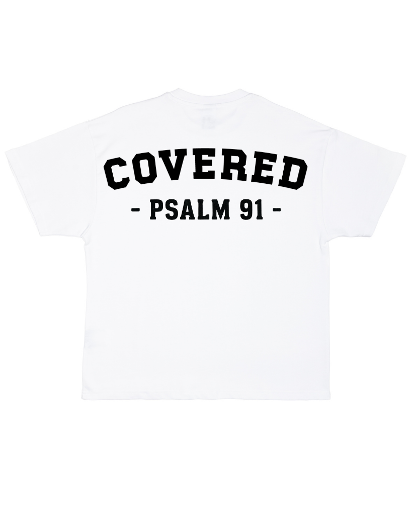 WHITE WITH BLACK PRINT