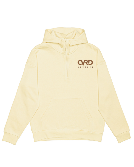 Camel Half Zip Hoddie and Short with Brown Print