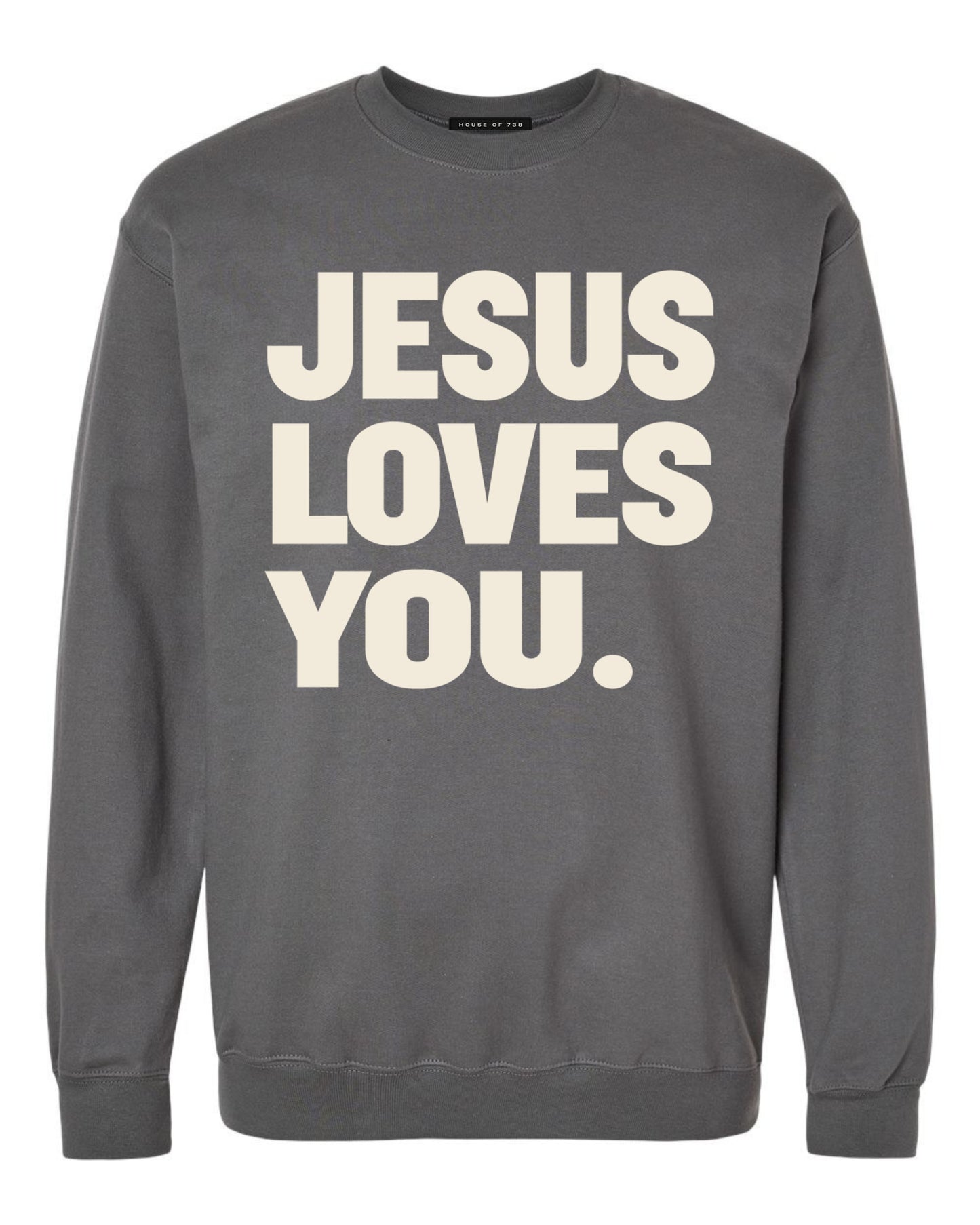 Grey Sweater With White Print