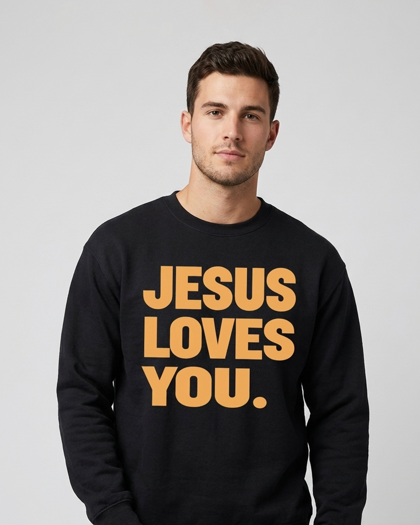 Black  Sweater With Yellow Print