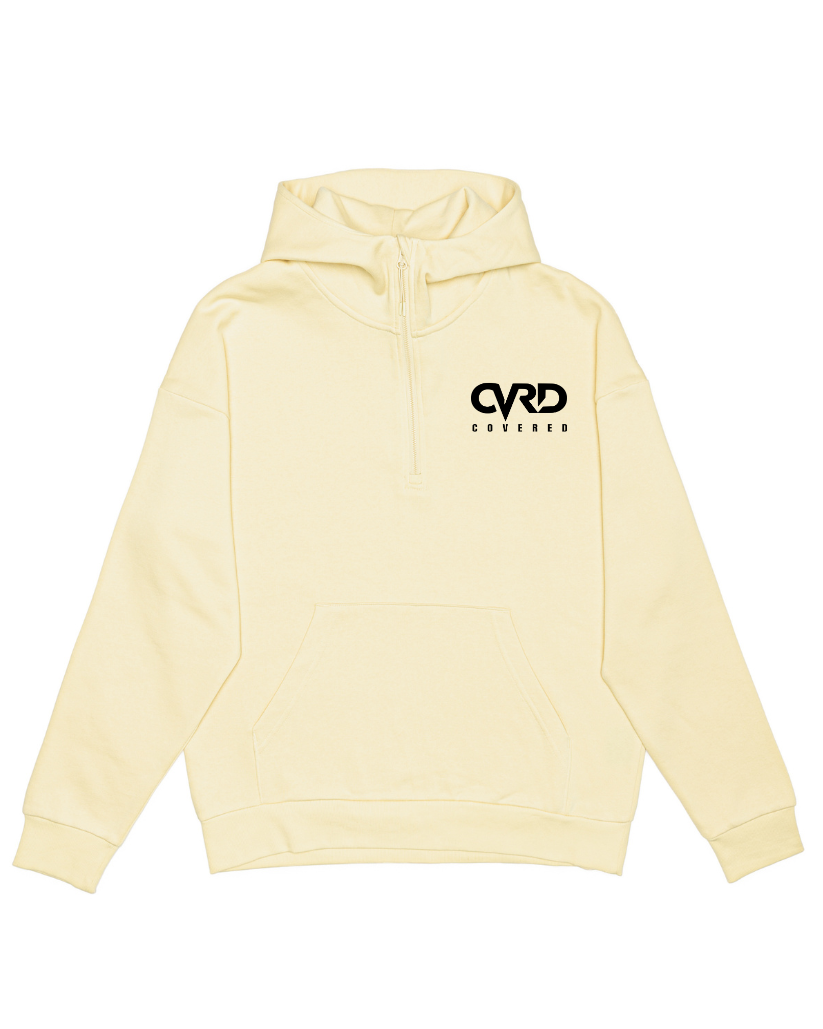 Camel Half Zip Hoddie and Short with Black Print