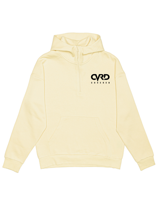Camel Half Zip Hoddie and Short with Black Print