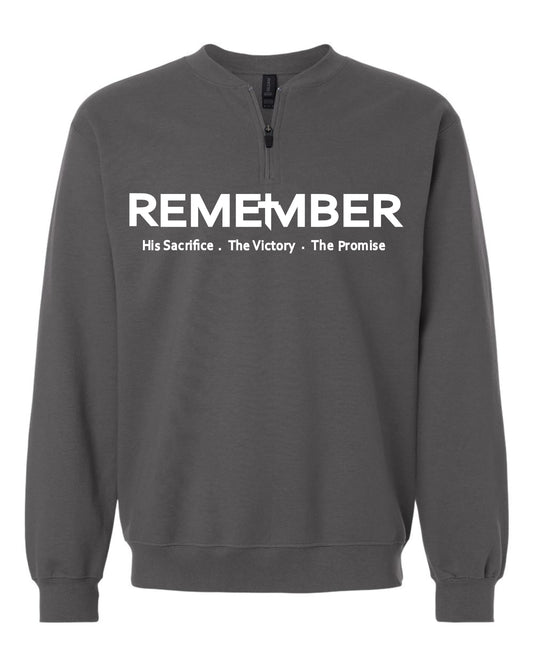 REMEMBER Classic Half Zip Premium Sweatshirts with Matching Sweatpants - Charcoal