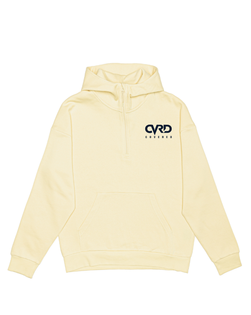 Camel Half Zip Hoddie and Short with Nevy Blue Print