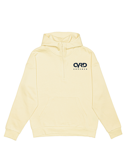 Camel Half Zip Hoddie and Short with Nevy Blue Print