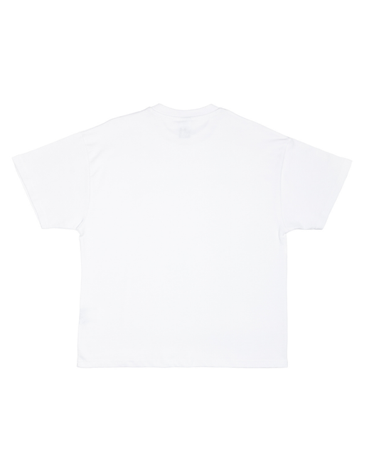SUPER HEAVY OVERSIZED WHITE TEE AND GREY SWEATSHORTS - CVRD - COVERED BLACK EMBROIDERED