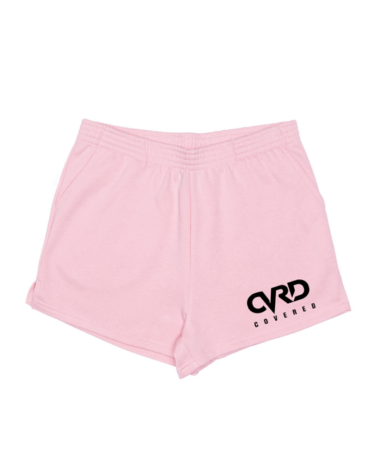 Pink Ladies Short with Black Print