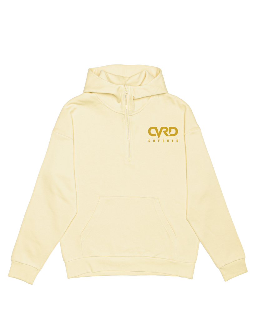 Camel Half Zip Hoddie and Short with Yellow Print