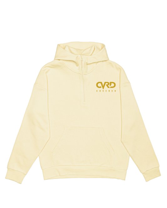 Camel Half Zip Hoddie and Short with Yellow Print