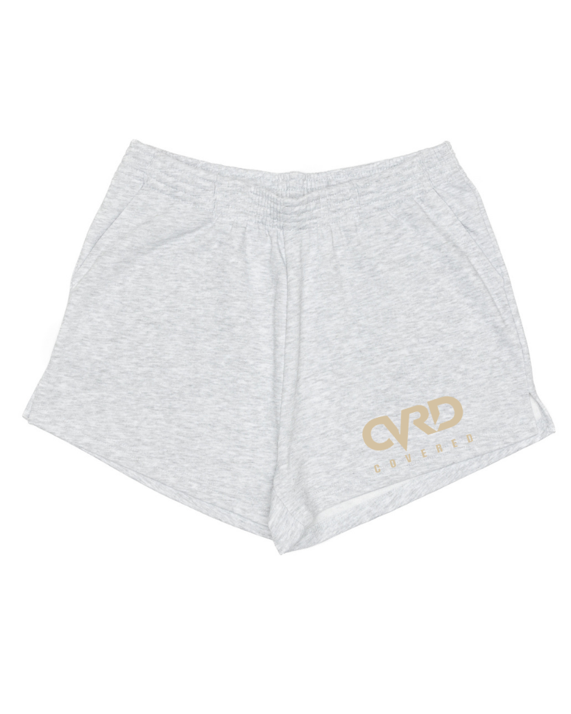 Grey Ladies Short with Camel Print
