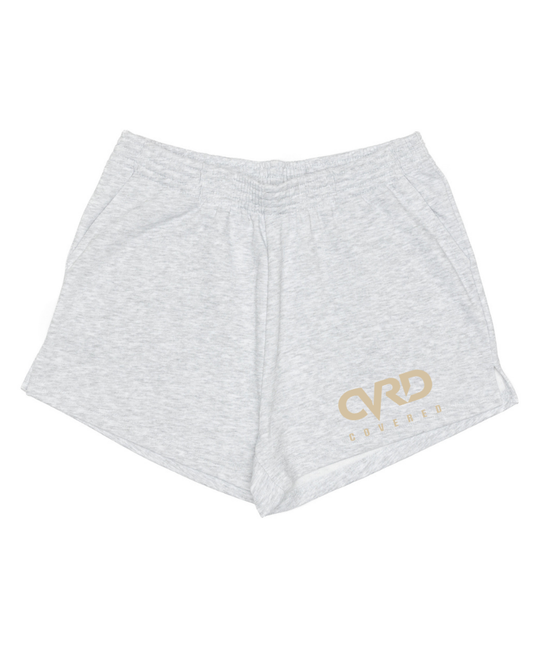Grey Ladies Short with Camel Print