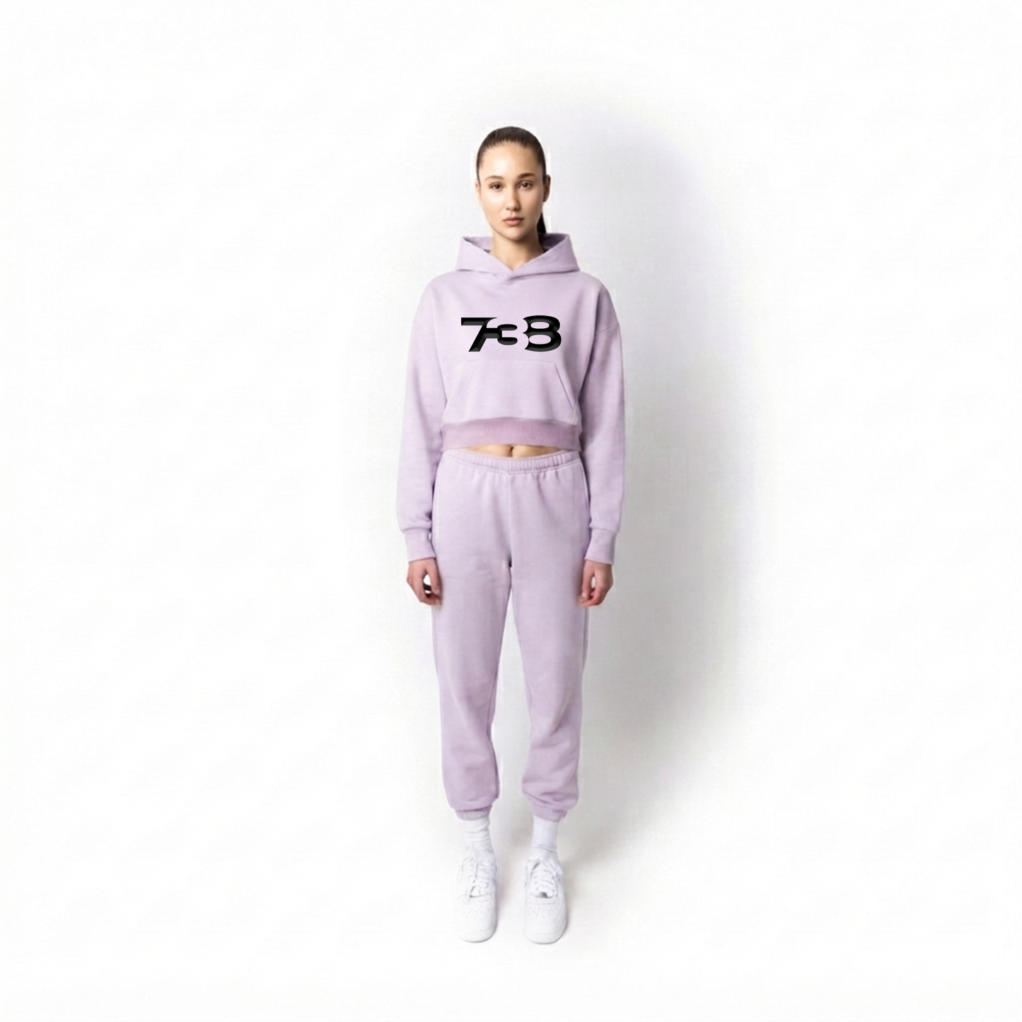 738 URBAN ESSENTIAL PURPLE DROPPED CROP HOODIE