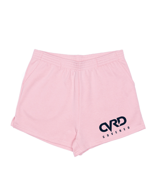 Pink Ladies Short with Nevy Blue Print
