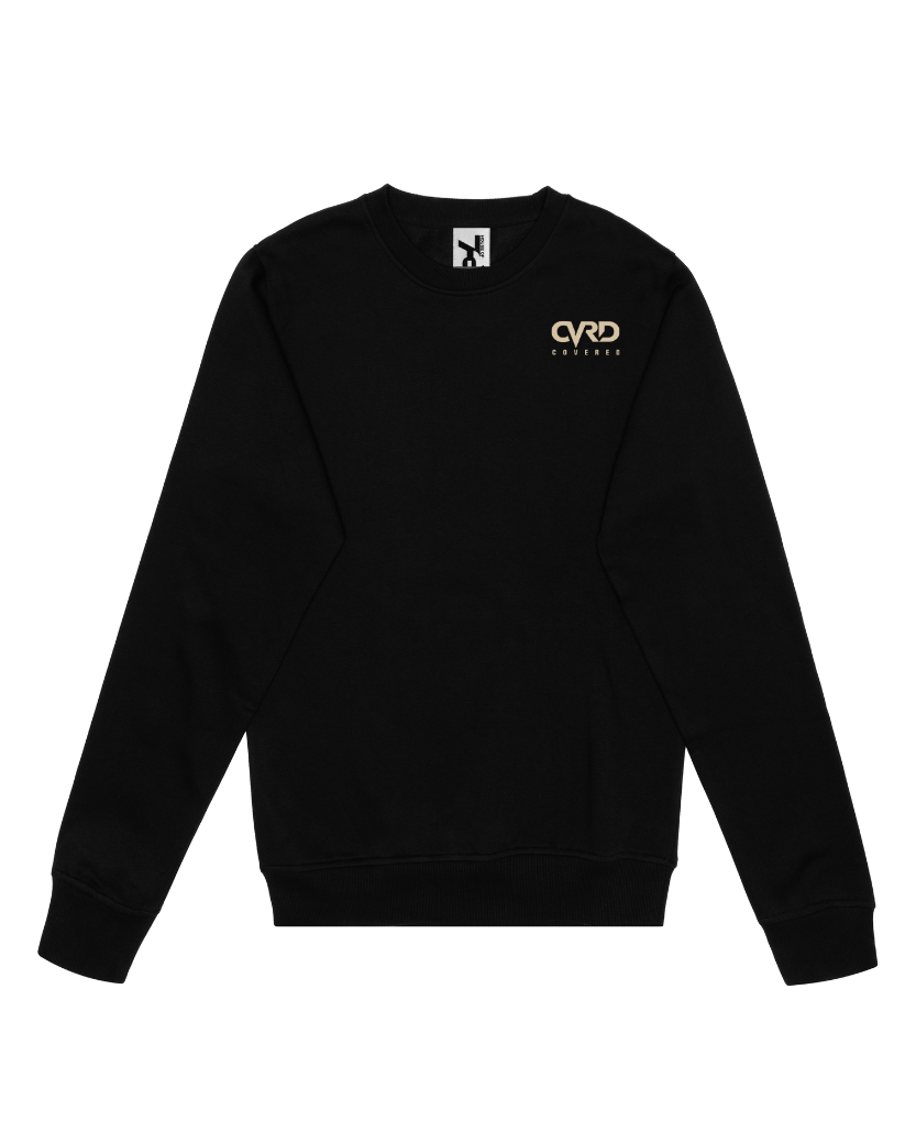 Black Sweatshirt Suit with Camel Print