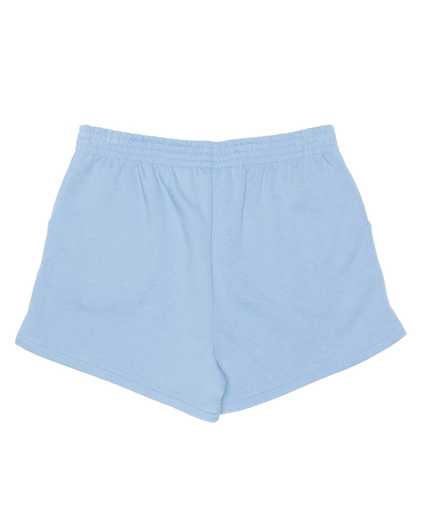 Light Blue Ladies Short with Black Print