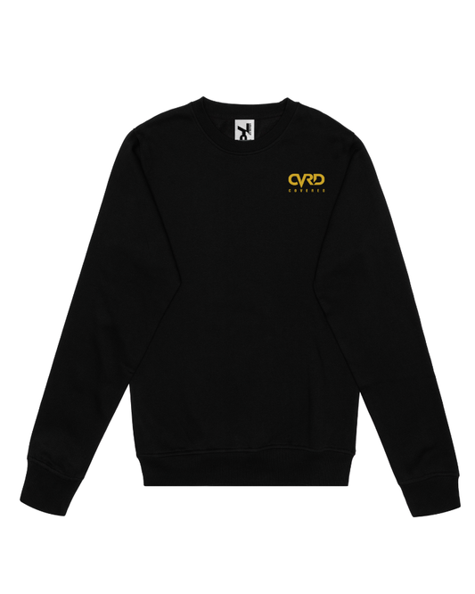 Black Sweatshirt Suit with Yellow Print