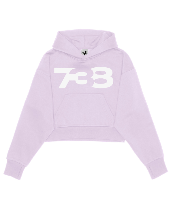 738 URBAN ESSENTIAL PURPLE DROPPED CROP HOODIE