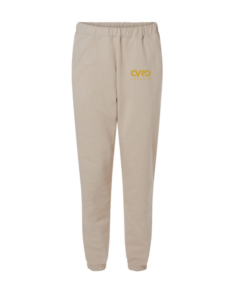 LIGHT BROWN HALF ZIPPED SWEATER AND PENT WITH YELLOW PRINT
