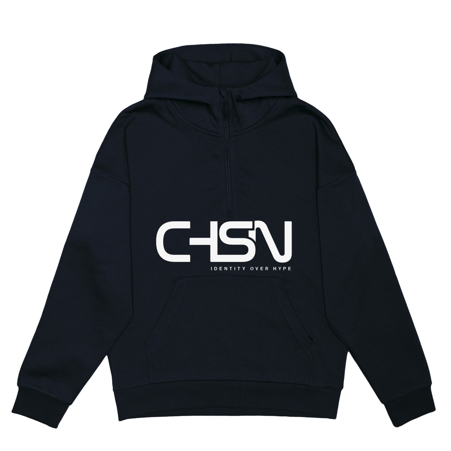 NEVY BLUE HOODIE WITH BLACK CHSN PRINT